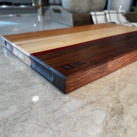 Cherry, Maple, Walnut, Padauk - Edge Grain Cutting Board