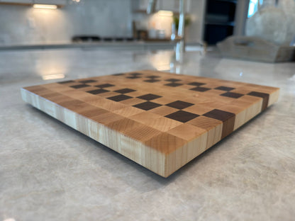 Maple & Walnut - End Grain Cutting Board