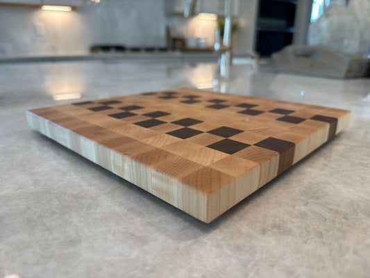 Maple & Walnut - End Grain Cutting Board