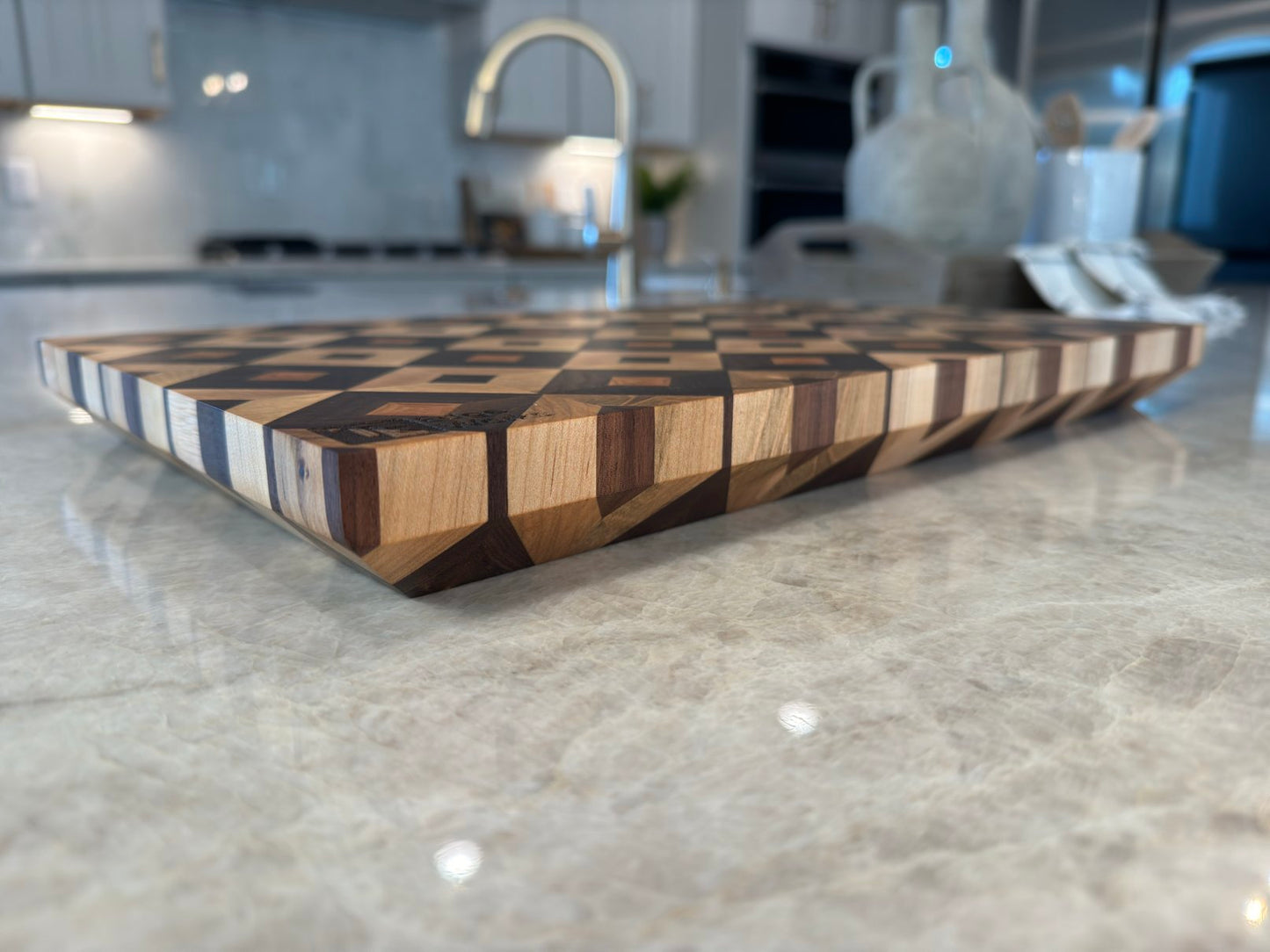 Walnut, Maple, and Cherry - End Grain Cutting Board