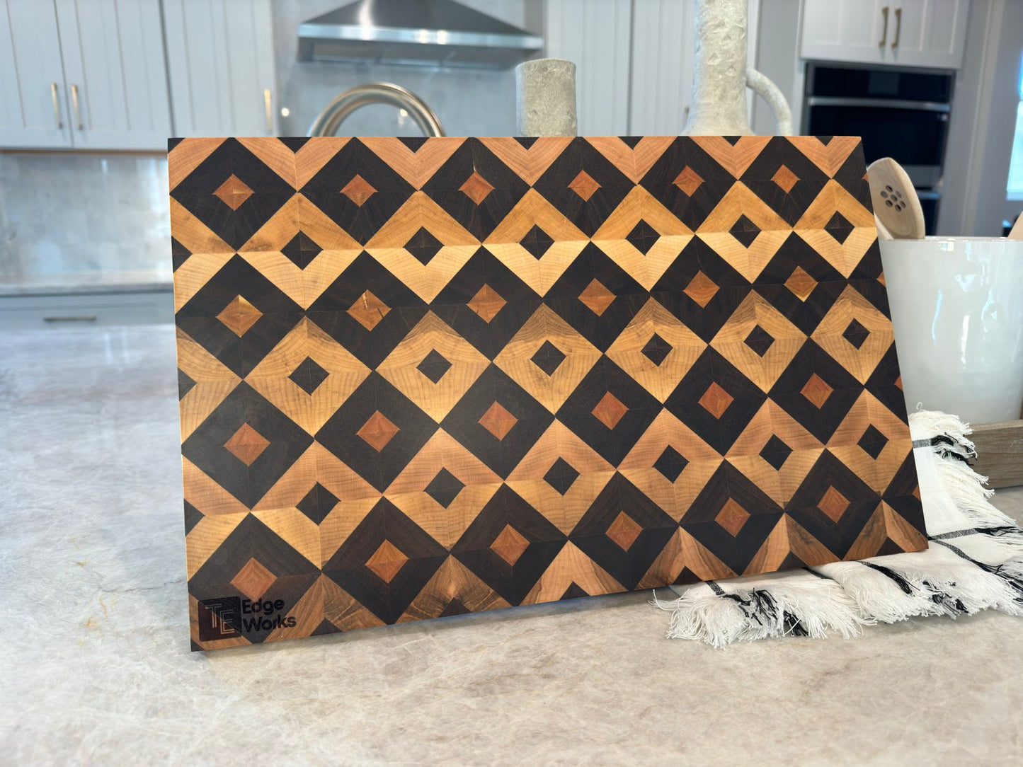 Walnut, Maple, and Cherry - End Grain Cutting Board