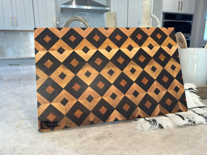 Walnut, Maple, and Cherry - End Grain Cutting Board