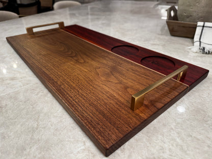 Walnut, Padauk, Maple Server with Ramekins