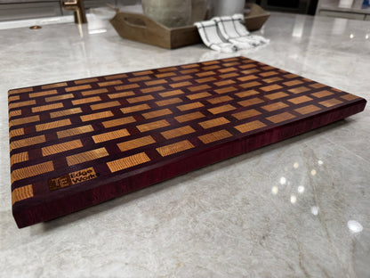 White Oak, Purple Heart, Padauk - End Grain Cutting Board
