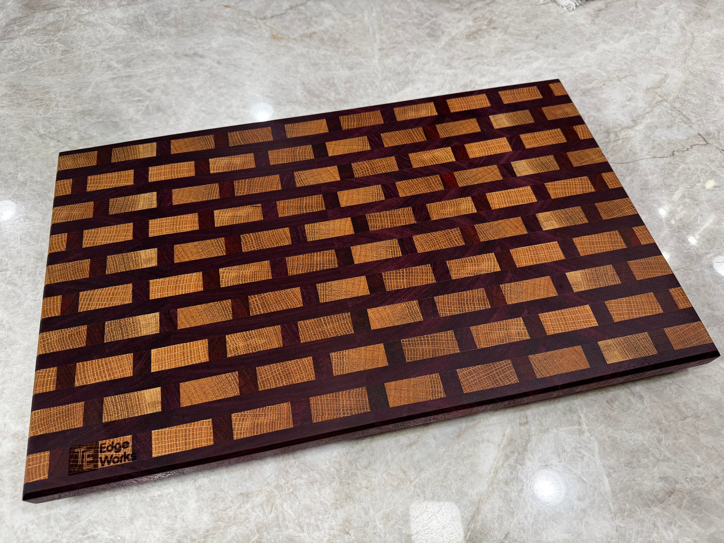 White Oak, Purple Heart, Padauk - End Grain Cutting Board