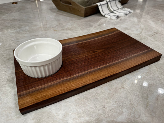 Live Edge Walnut Charcuterie with Ramekin
